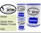 Preview: Nissan, Glacier Pearl Metallic Tricoat, KH6: 500ml Lackdose + 500ml Klarlack + 250ml Härter - Set, von ATW Autoteile West.